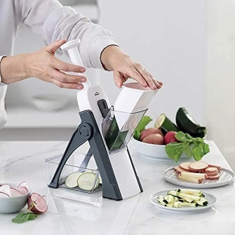 2-in-1 Manual Dumpling Maker & Dough Press Machiner – Adjustable Multi-Purpose Vegetable & Julienne Cutter (Random Color)