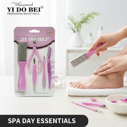 Mani Pedi Kit 5 Pcs Abs Plastic Professional Manicure Pedicure Set (Random Color)