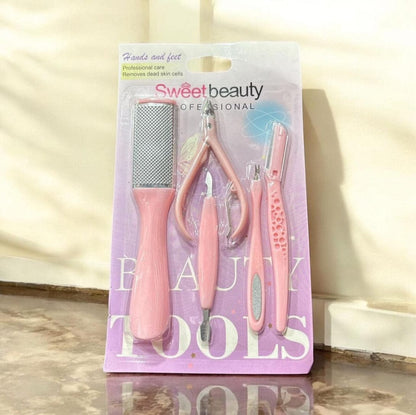 Mani Pedi Kit 5 Pcs Abs Plastic Professional Manicure Pedicure Set (Random Color)