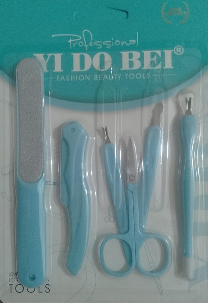 Mani Pedi Kit 6 Pcs Abs Plastic Professional Grooming Tools Set (Random Color)