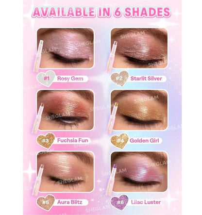 Multipurpose Jelly Highlighter Stick – Creamy Glitter Eyeshadow, Lip Balm & Face Highlighter