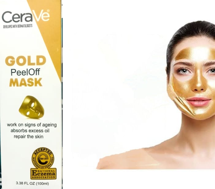 CeraVe Radiant Glow Peel-Off Gold Mask – Deep Cleansing &amp; Brightening Facial Treatment – 100ml