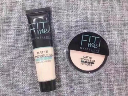 2-in-1 Makeup Deal – Liquid Foundation &amp; Face Powder Combo for Smooth, Flawless Finish – Budget-Friendly Beauty Set - Ivory Shade