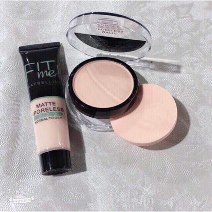 2-in-1 Makeup Deal – Liquid Foundation &amp; Face Powder Combo for Smooth, Flawless Finish – Budget-Friendly Beauty Set - Ivory Shade