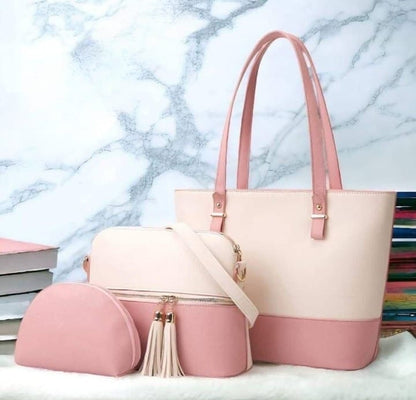 3 Piece Tote Handbag Elegant Design Premium Quality Smooth Finish Easy Carry For Daily Fashion Needs