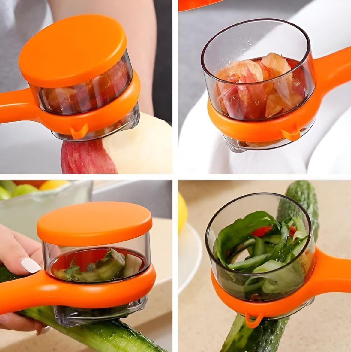 Multi‑Functional Vegetable & Fruit Peeler | With Integrated Storage Container